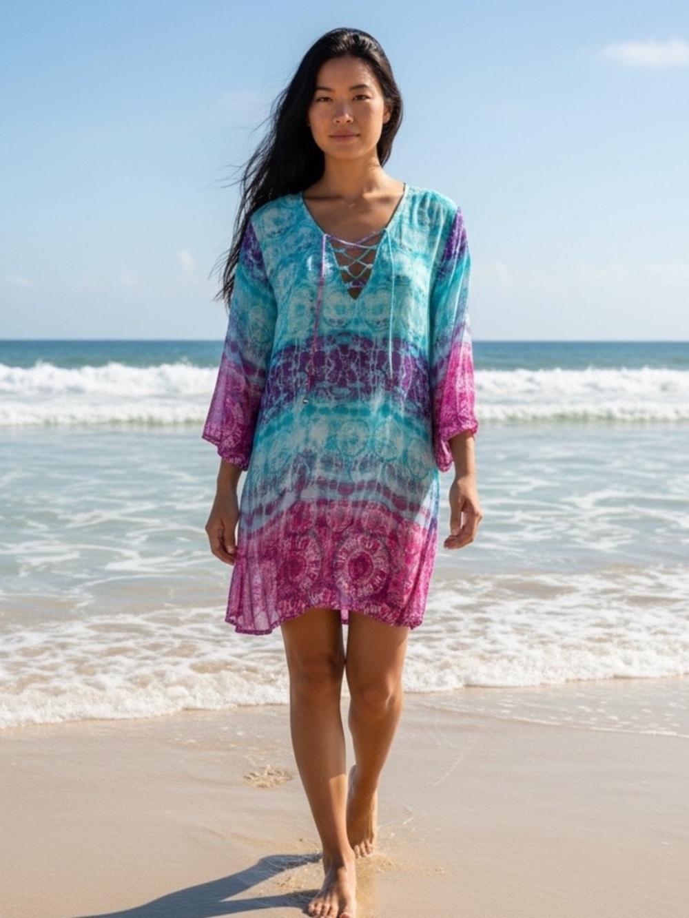 Portocruz Swim Cover-up Tie-dye size S, 19” PTP, 30” L